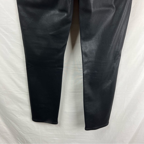 7 for all Mankind The High Waist Ankle Skinny Jeans in Black Coated Wax Size 31 - Picture 16 of 16